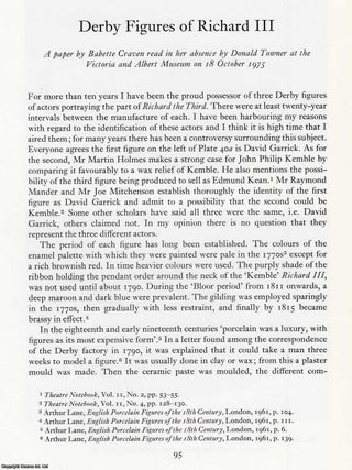 Derby Figures of Richard III. An original article from the English Ceramic Circle, 1977.