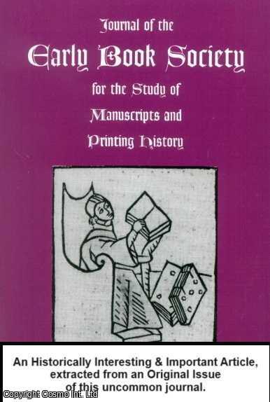 Item #622698 A New Fragment of Speculum Vitae. 6 pages. An article printed in 2003, written by...