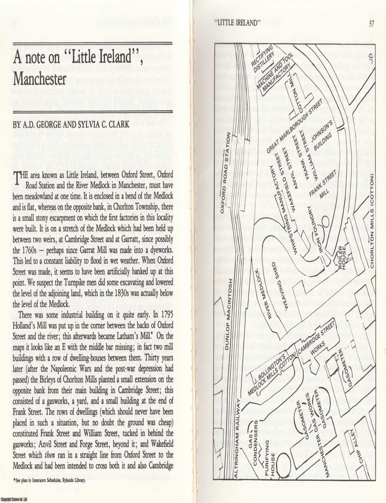 Item #624579 A Note on Little Ireland, Manchester. An original article from the Journal of...