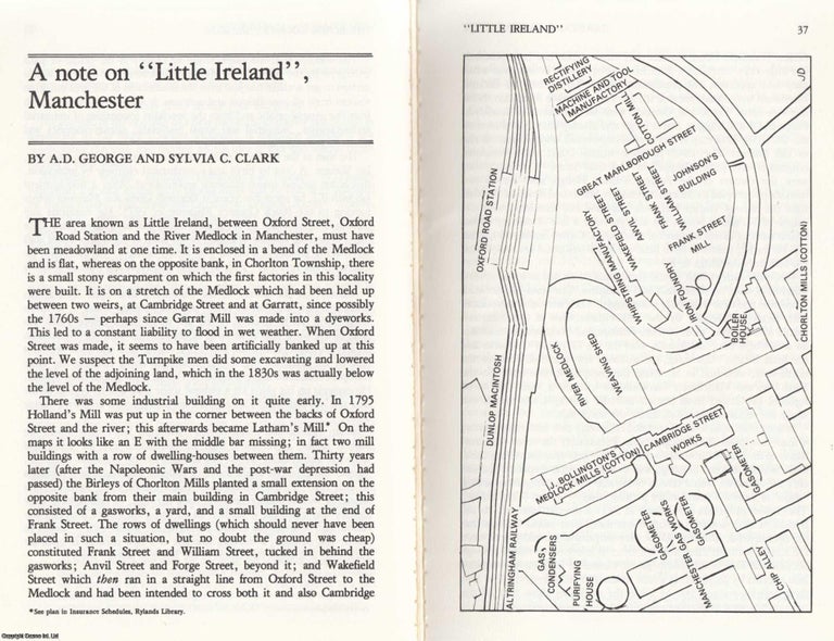 Item #624579 A Note on Little Ireland, Manchester. An original article from the Journal of...