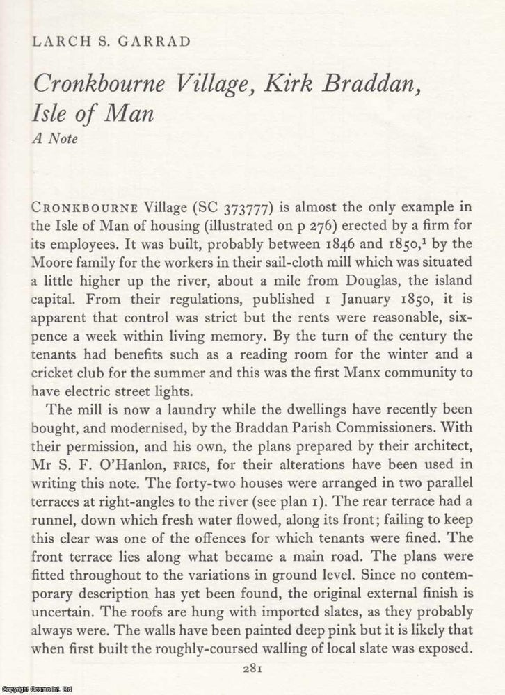 Item #624889 Cronkbourne Village, Kirk, Braddan, Isle of Man. An original article from the...