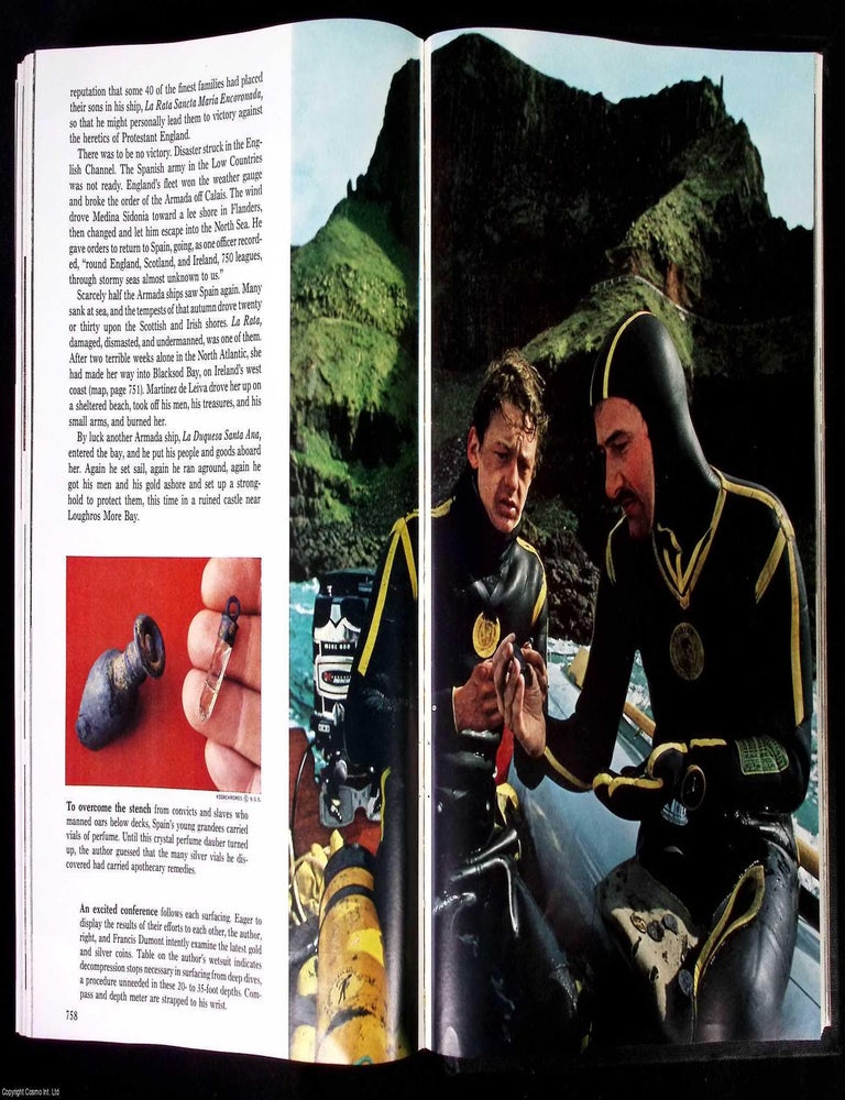 Item #626681 Ireland's Rugged Coast Yields: Priceless Relics of The Spanish Armada. An original article from the National Geographic Magazine, 1969. Robert Stenuit.