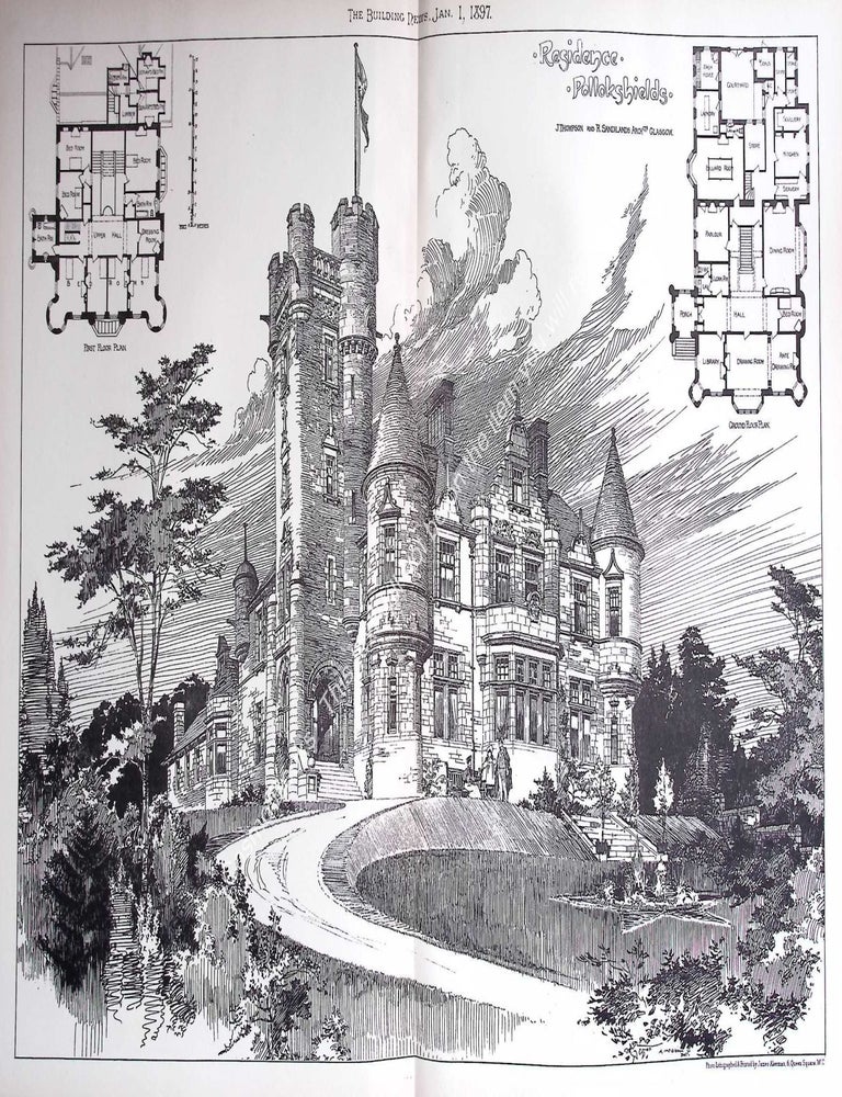 Item #628724 1897 : Pollokshields Residence. Messrs. J. Thomson and R. Sandilands, Architects. An...