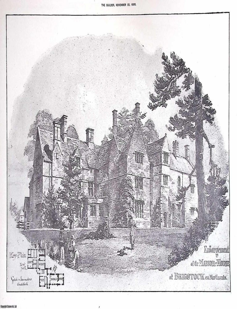 Item #628786 1890 : Brigstock Manor House, Co. Northants, Enlargement. Messrs. Sotch and...