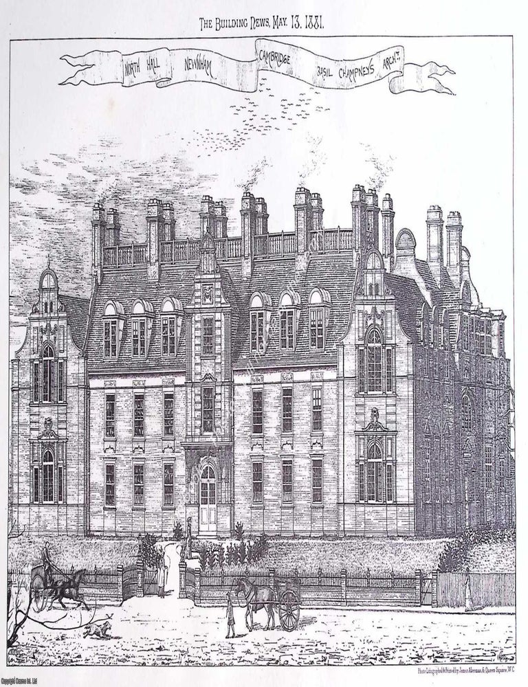 Item #629009 1881 : North Hall, Newnham, Cambridge. Basil Champneys, Architect. An original page...