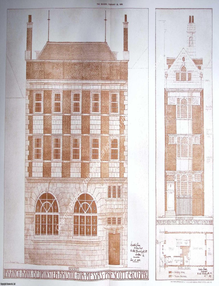 Item #629917 1899 : Branch Bank, Bedminster, Bristol for Messrs. Prescott and Co . An original...