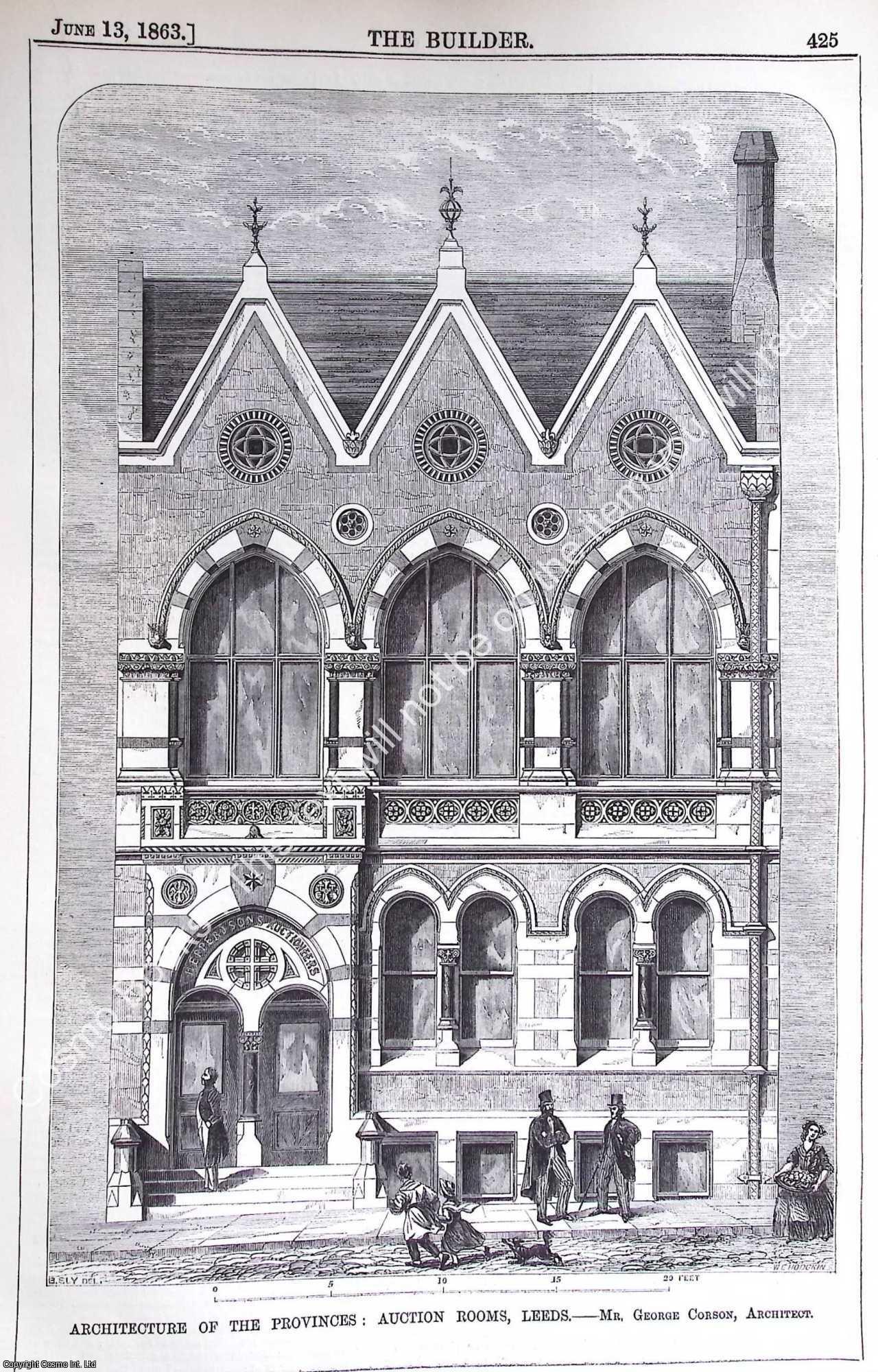 1863 : Architecture of The Provinces, Auction Room, Leeds. George ...