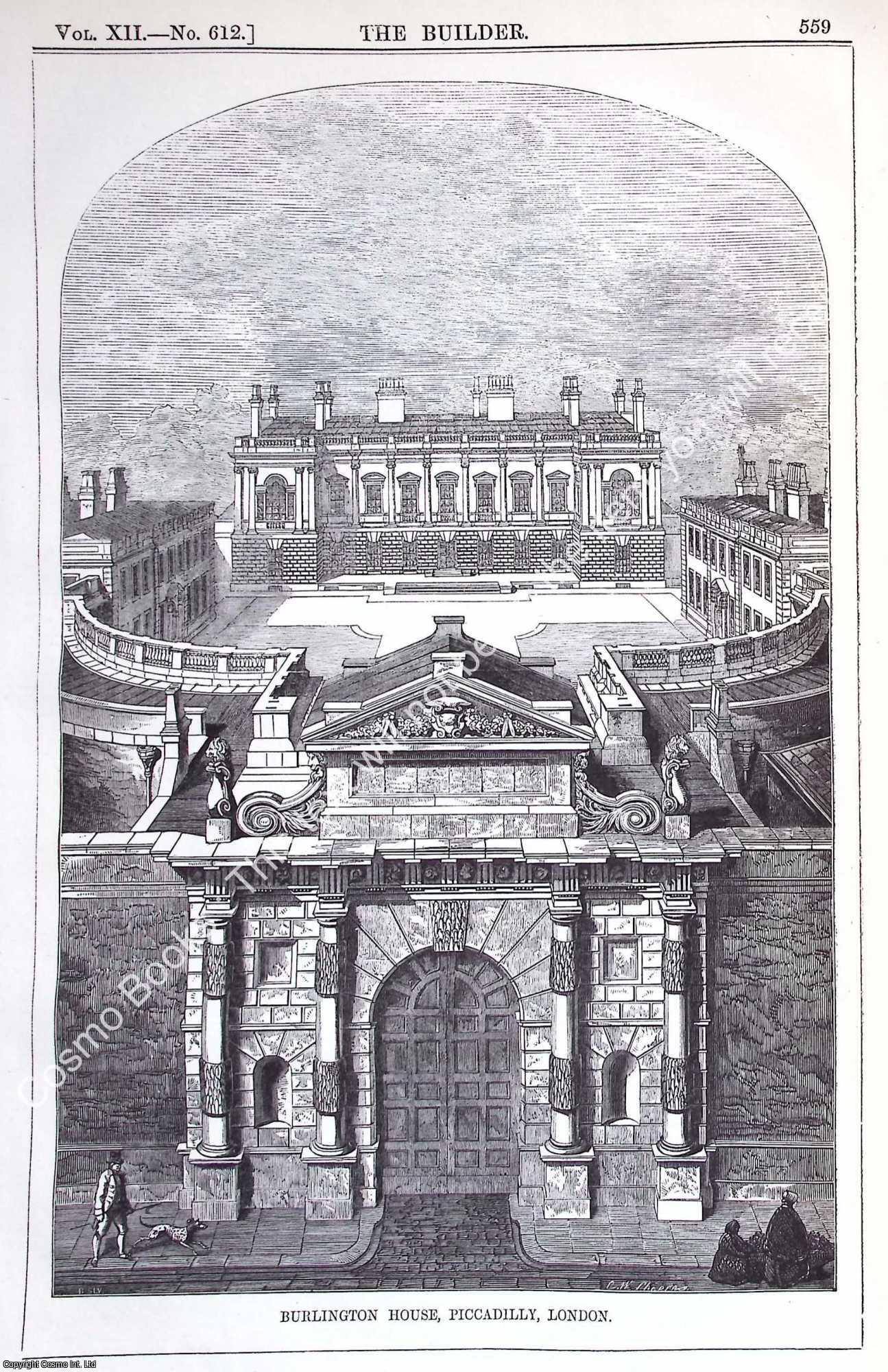 1854 : Burlington House, Piccadilly, London. An original page from The ...
