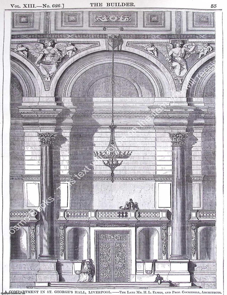 Item #630338 1855 : A Compartment in St. George's Hall, Liverpool. Messrs. H. L. Elmes and...