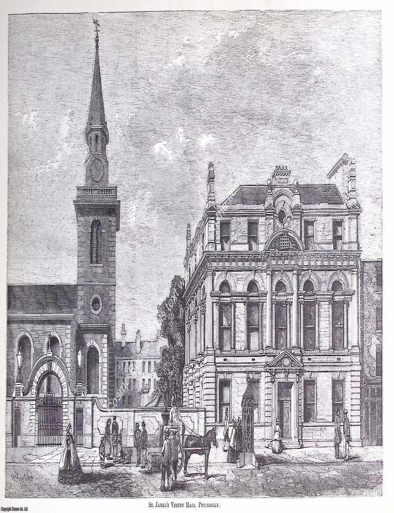 Item #630416 1862 : St. James's Vestry Hall, Piccadilly. An original page from The Building News....