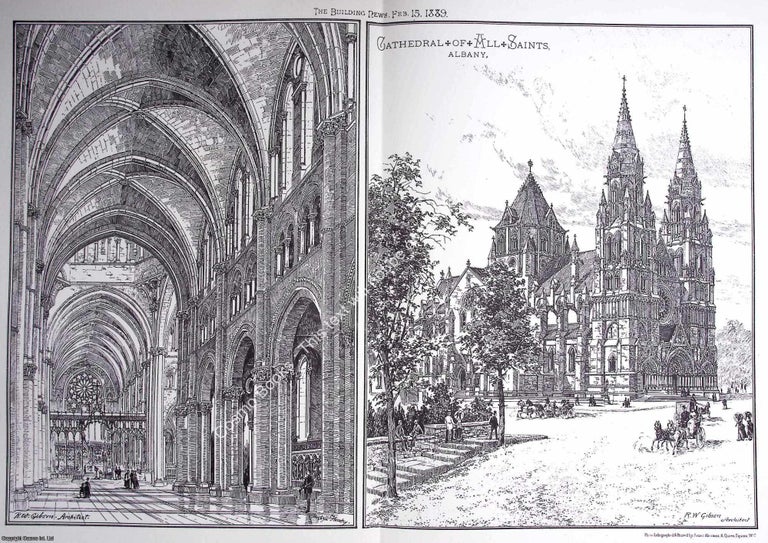 Item #630451 1889 : All Saints Cathedral, Albany. R. W. Gibson, Architect. An original page from...