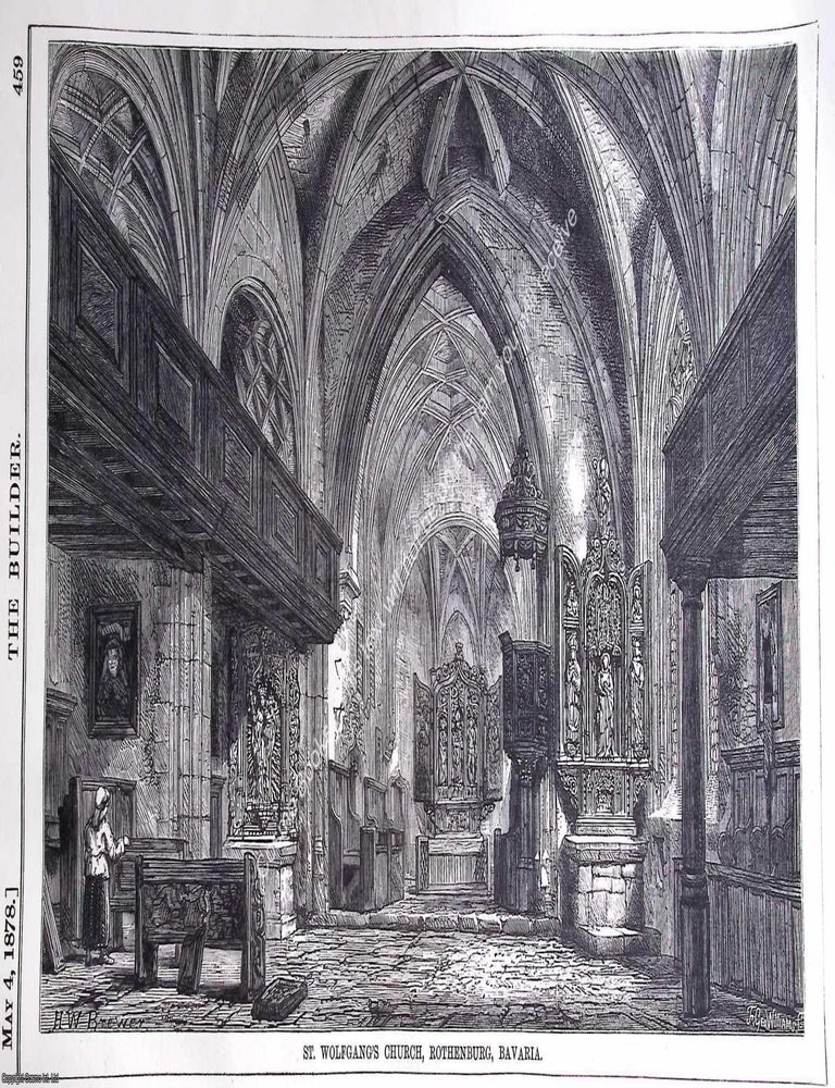 Item #630578 1878 : St. Wolfgang's Church, Rothenburg, Bavaria. An original page from The...