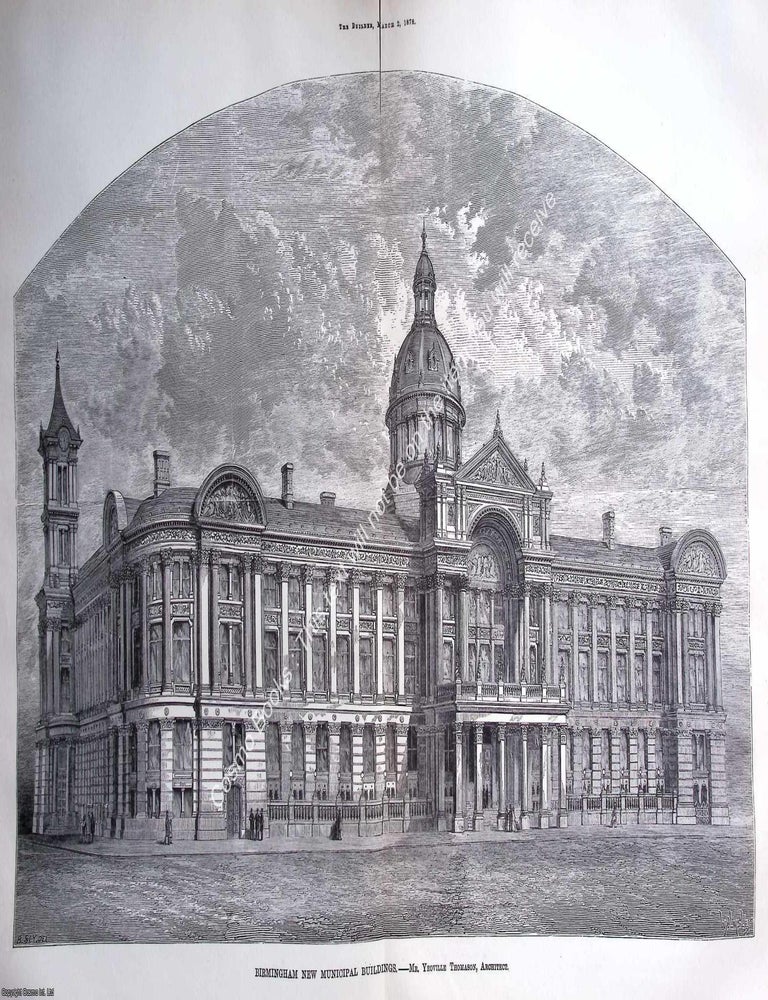 Item #630608 1878 : Birmingham Municipal Buildings. Yeoville Thomason, Architect. An original...