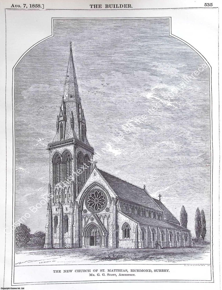 Item #630621 1858 : The Church of St. Matthias, Richmond, Surrey. G. G. Scott, Architect. An...