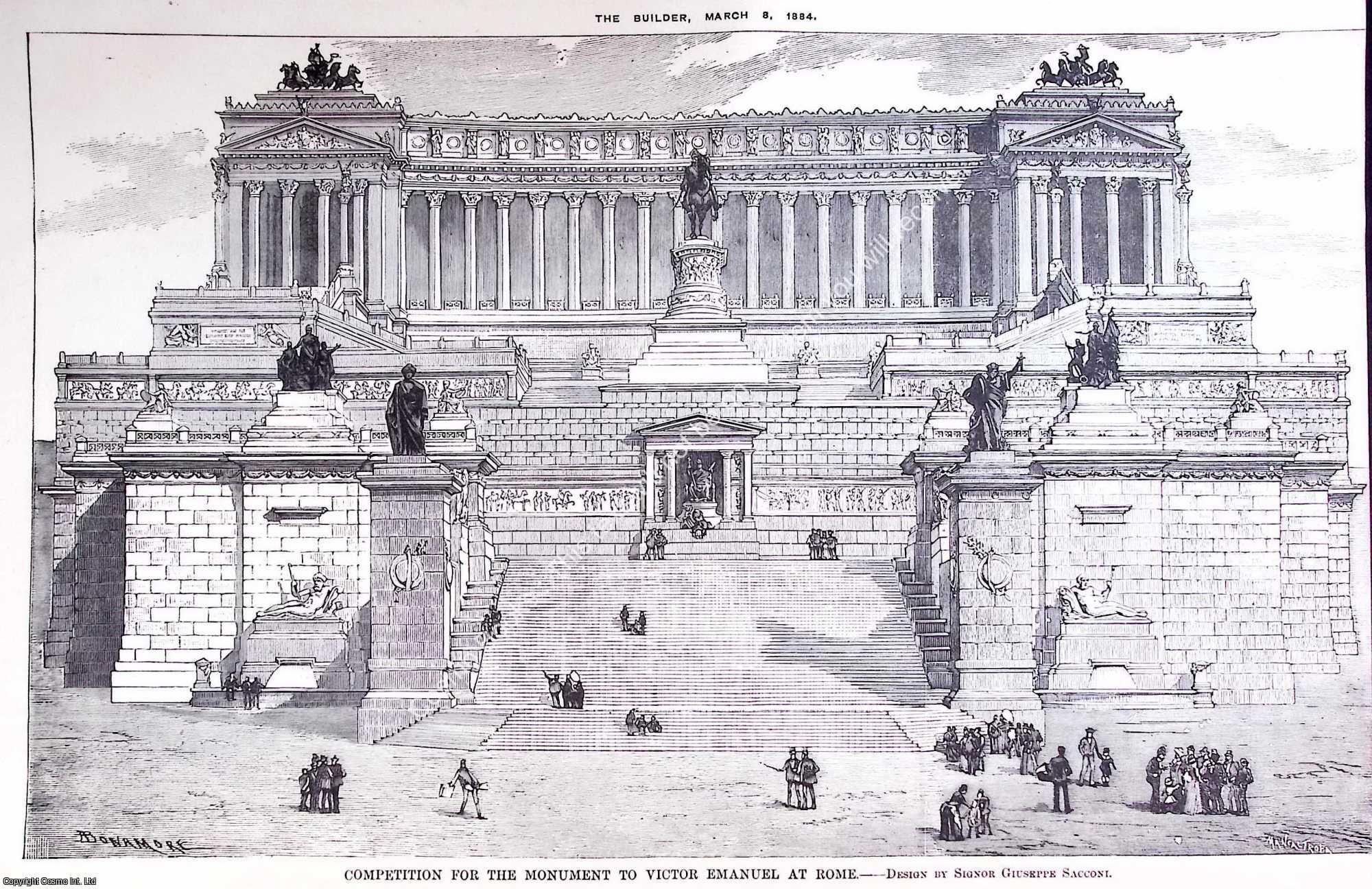 1884 : The Monument to Victor Emanuel at Rome. An original page from ...