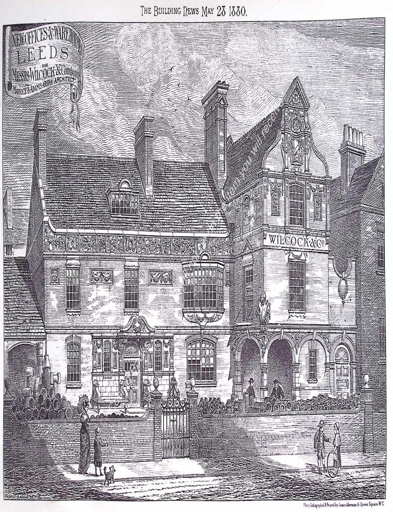 Item #631306 1880 : Office and Warehouses, Leeds for Messrs. Wilcock and Company. Maurice B....