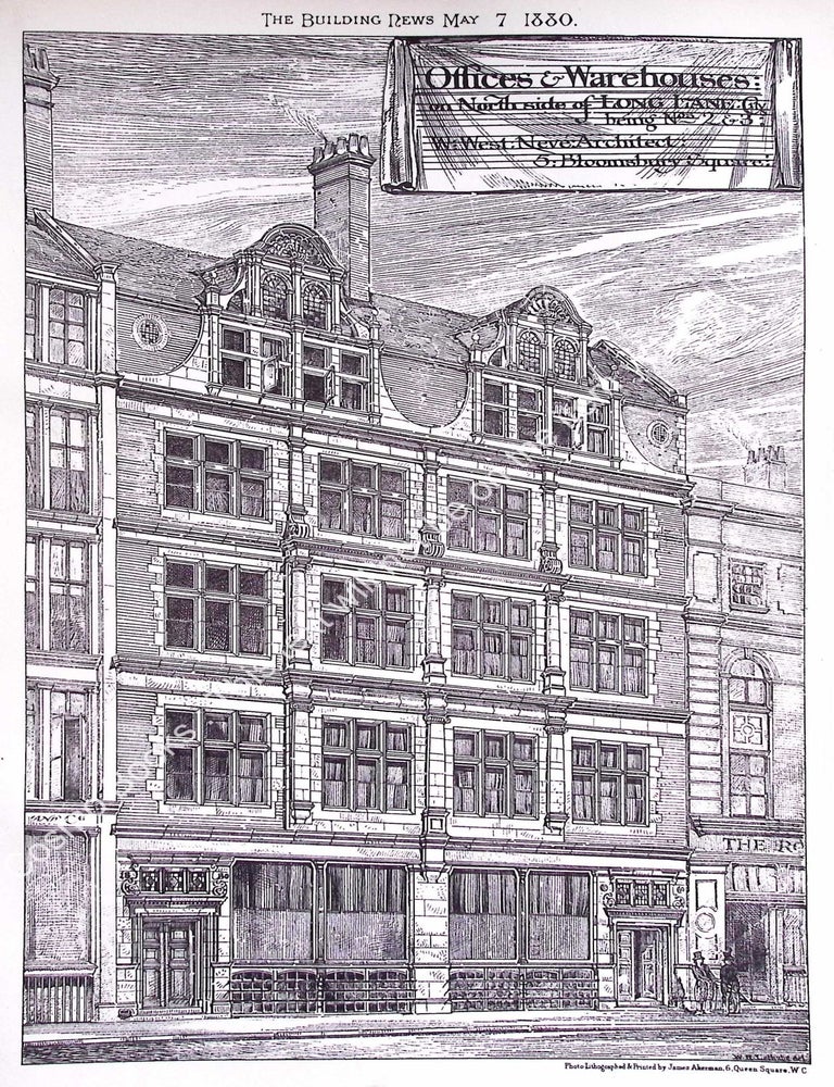 Item #631309 1880 : Offices and Warehouses, North Side of Long Lane City. W. West Neve,...