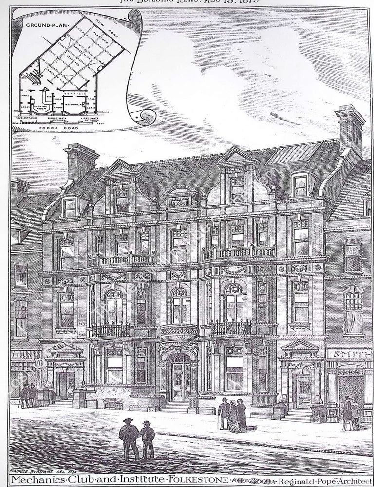Item #631365 1879 : Mechanics Club and Institute, Folkestone. Reginald Pope, Architect. An...