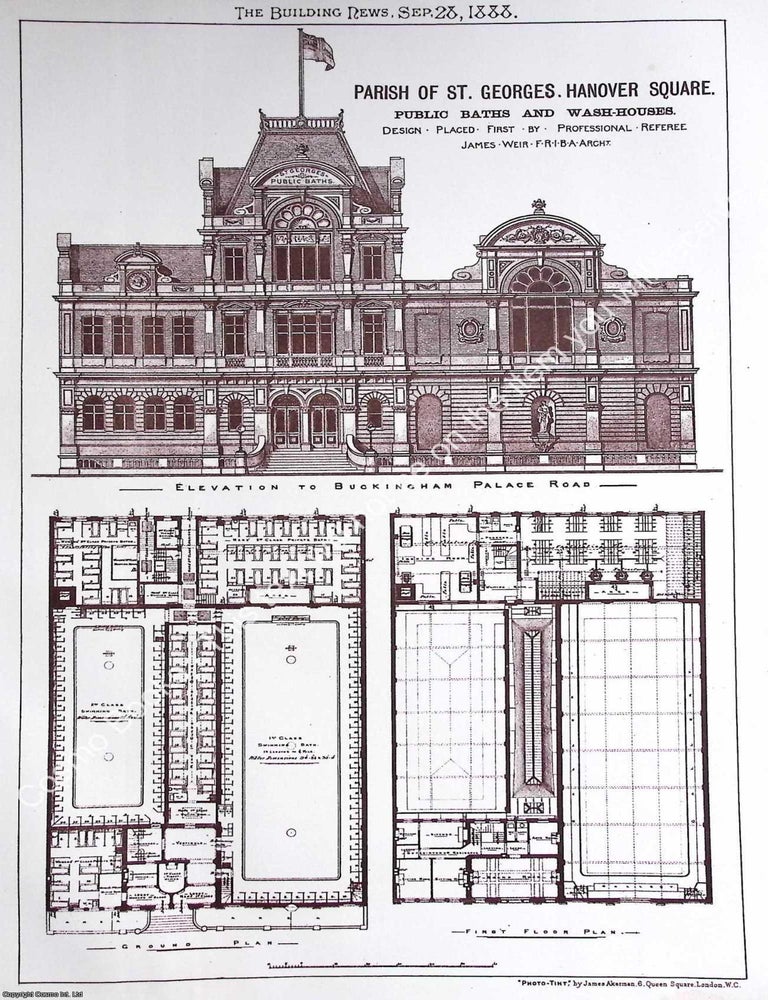 Item #631675 1888 : Parish of St. Georges, Hanover Square. James Weir, Architect. An original...