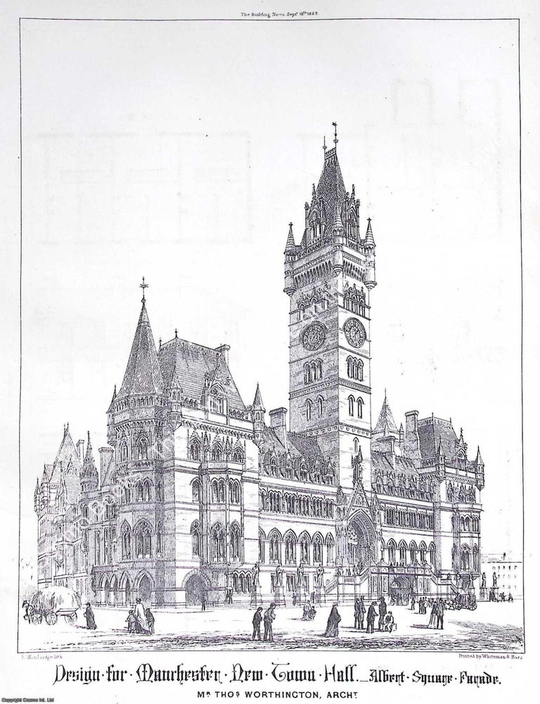 Item #631706 1868 : Manchester Town Hall Design, Albert Square. Thomas Worthington, Architect. An...