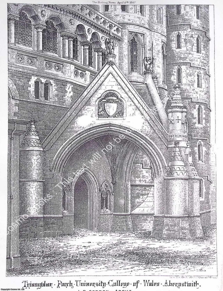Item #631745 1867 : Triangular Porch of The University College of Wales, Abersystwith. J. P....