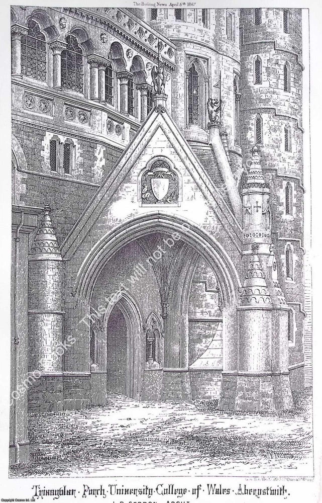 Item #631745 1867 : Triangular Porch of The University College of Wales, Abersystwith. J. P....