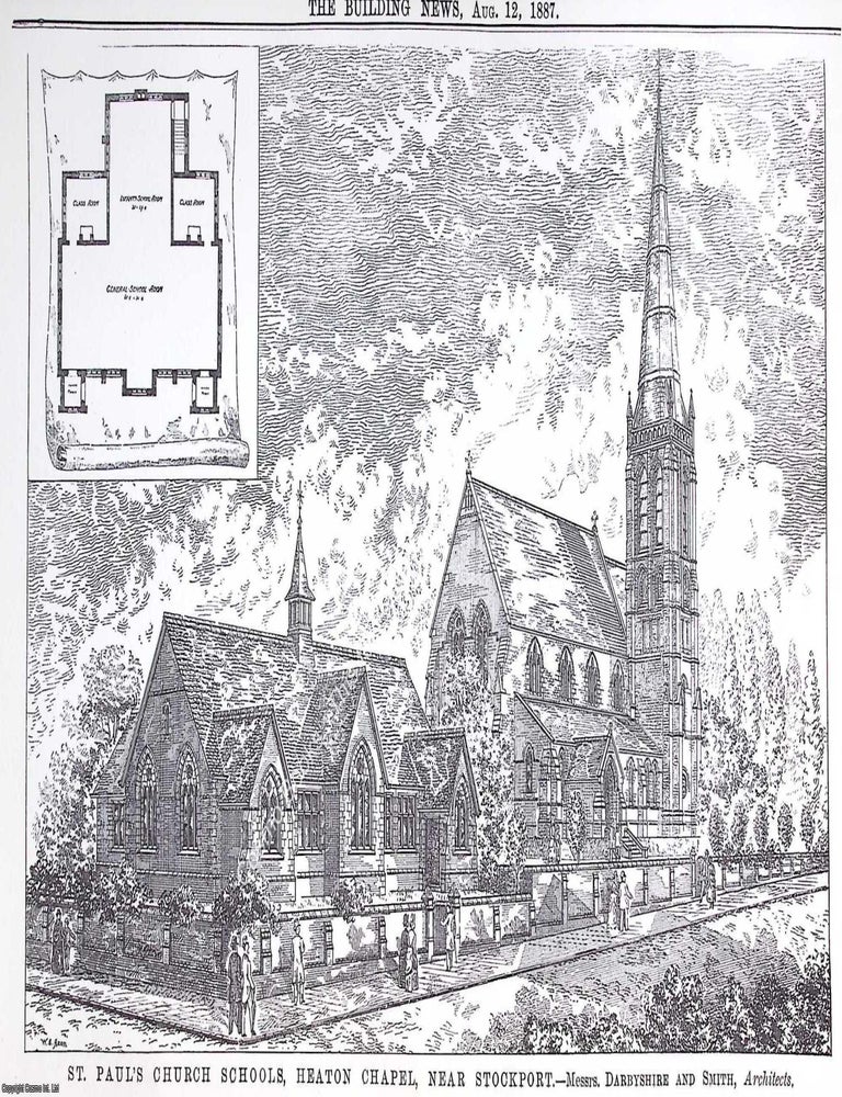 Item #631841 1887 : St. Paul's Church Schools, Heaton Chapel, Near Stockport. Messrs. Darbyshire...