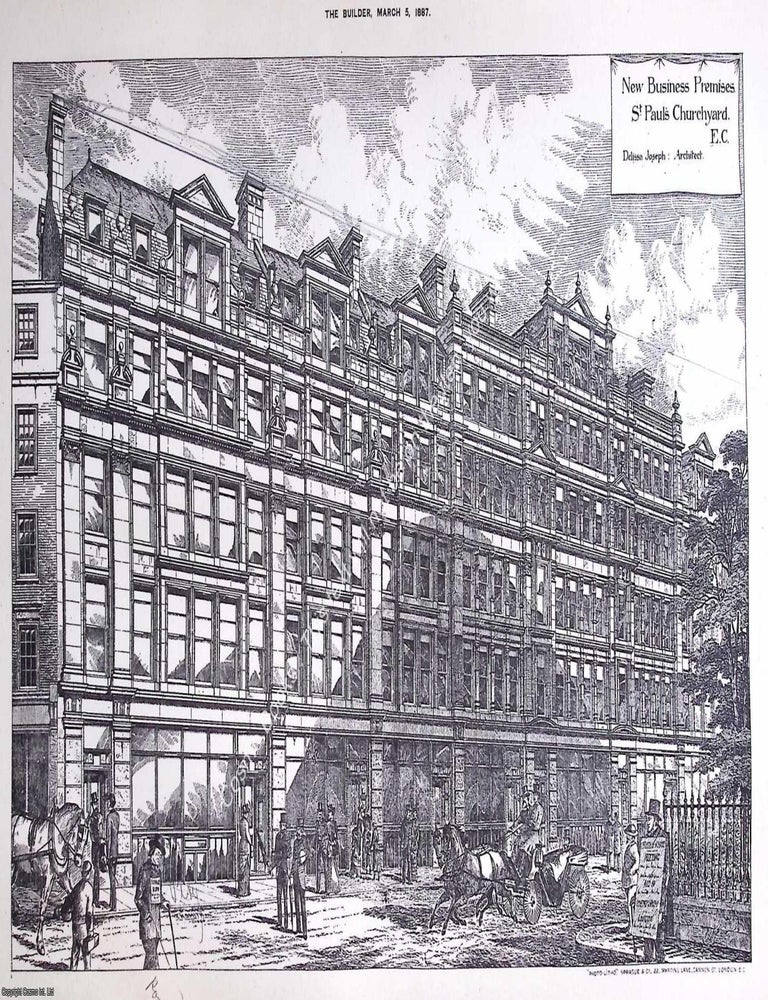 Item #631959 1887 : Business Premises, St. Paul's Churchyard. Delissa Joseph, Architect. An...