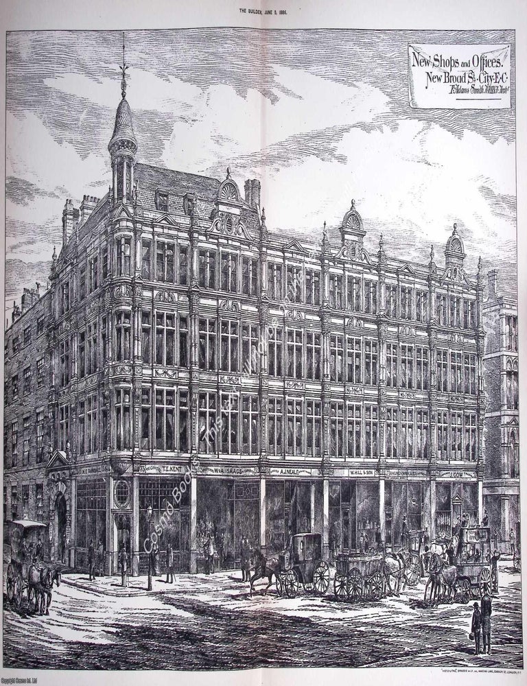Item #632023 1886 : Shops and Offices, New Broad Street City. F. Adams Smith, Architect. An...
