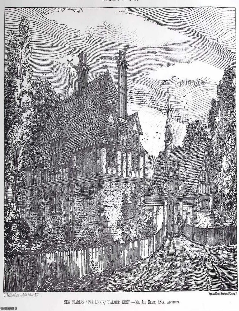 Item #632051 1881 : Stables, The Lodge, Walmer, Kent. Jason Neale, Architect. An original page...
