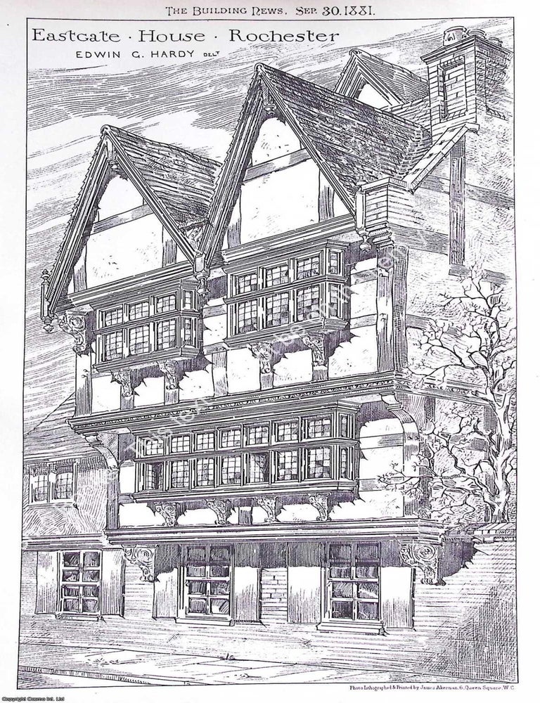 Item #632124 1881 : Eastgate House, Rochester. Edwin G. Hardy, Architect. An original page from...