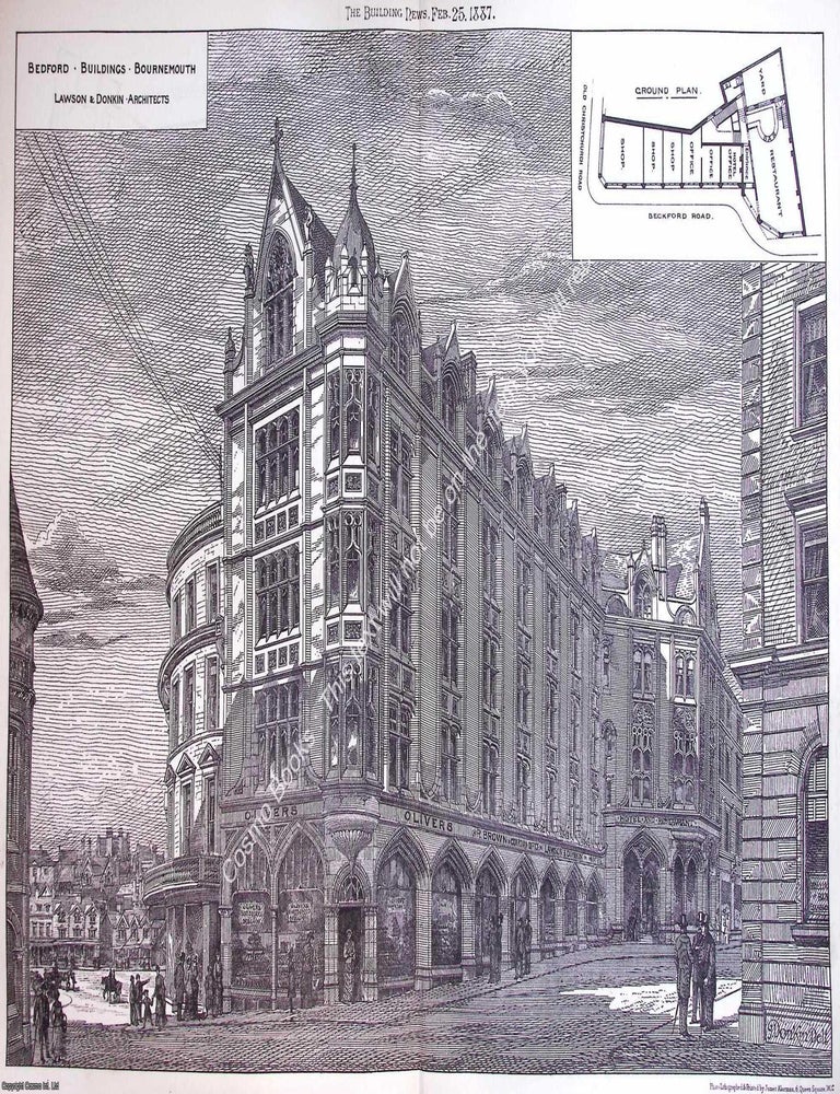 Item #632365 1887 : Bedford Buildings, Bournemouth. Messrs. Lawson and Donkin, Architects. An...
