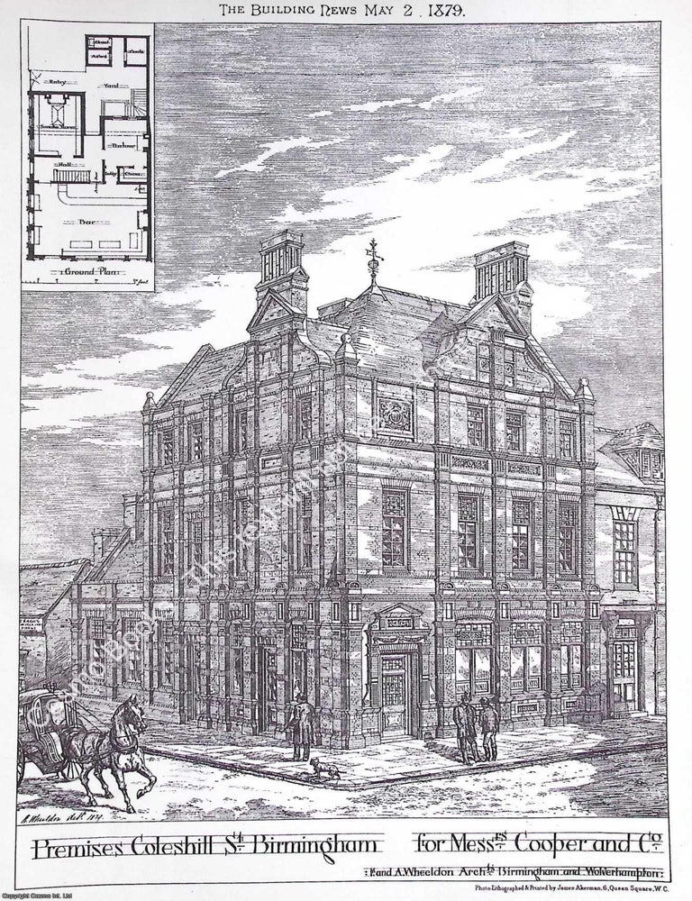 Item #632557 1879 : Premises, Colehill Street, Birmingham for Messrs. Cooper and Co. Messrs. F....