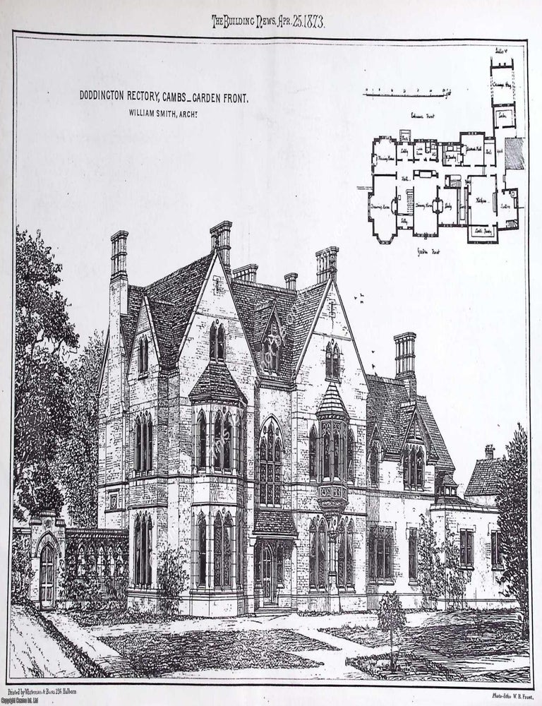 Item #632645 1873 : Doddington Rectory, Cambs. William Smith, Architect. An original page from...