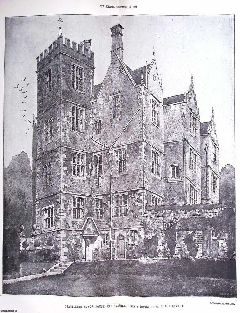Item #632734 1888 : Chastleton Manor House, Oxfordshire. An original page from The Builder. An...
