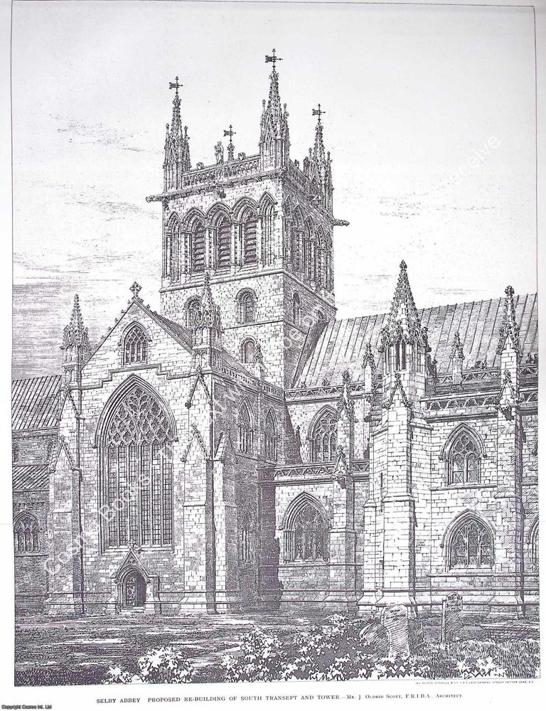 Item #632838 1897 : Selby Abbey. J. Oldrid Scott, Architect. An original page from The Builder....