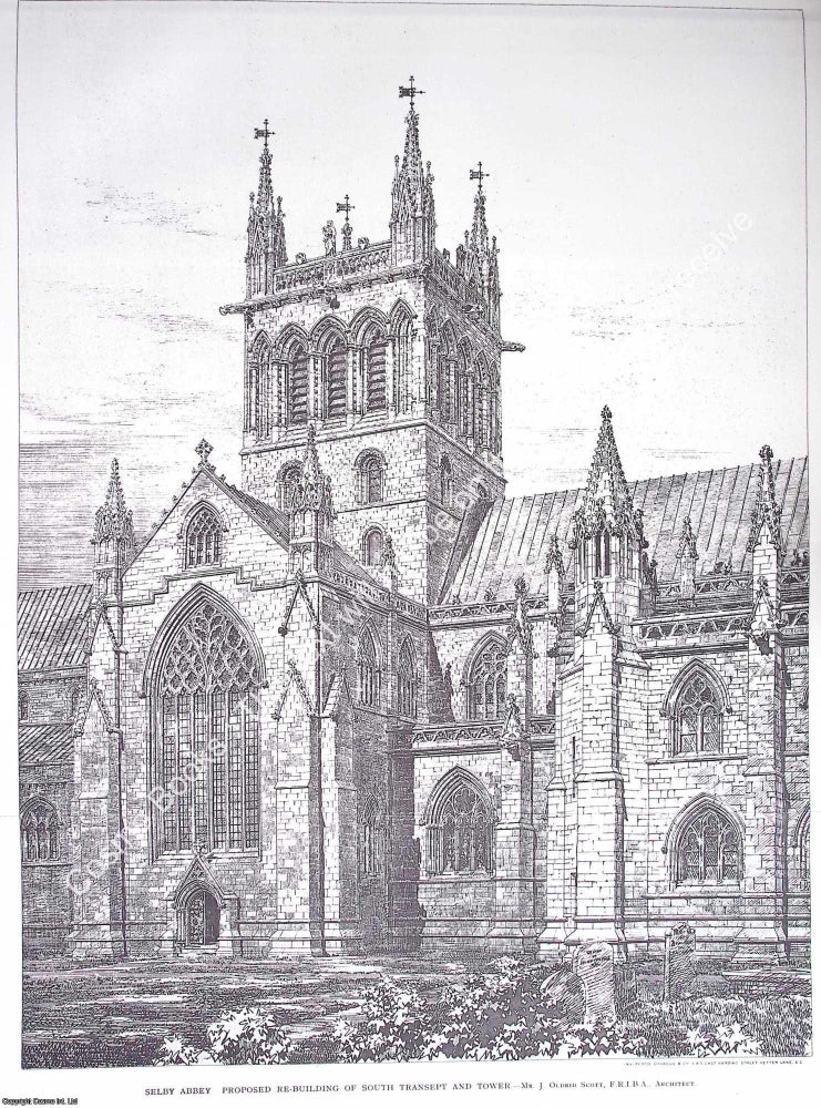Item #632838 1897 : Selby Abbey. J. Oldrid Scott, Architect. An original page from The Builder....