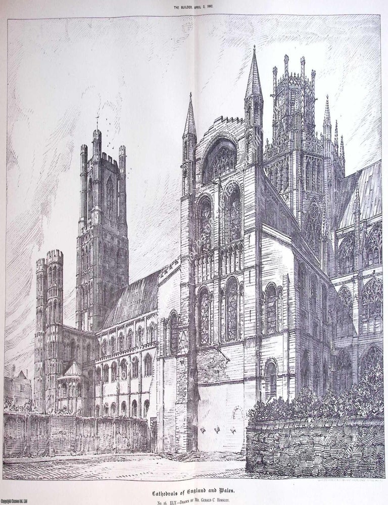 Item #632992 1892 : Ely Cathedral. An original page from The Builder. An Illustrated Weekly...