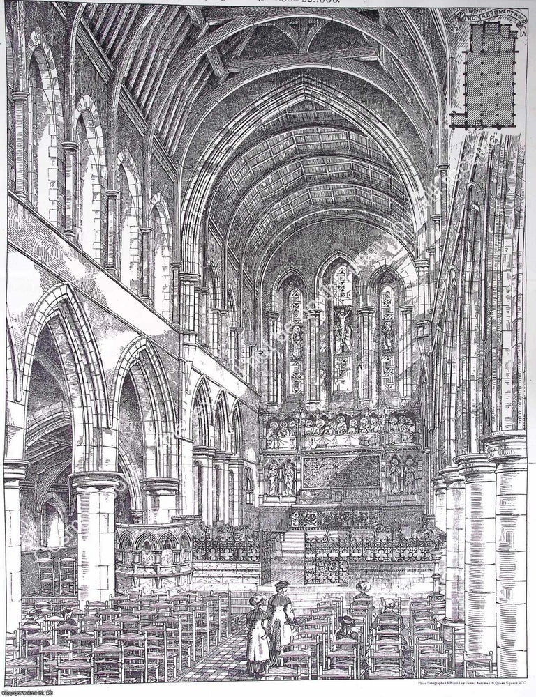 Item #633261 1883 : St. Thomas's Church, Brentwood. An original page from The Building News. An...