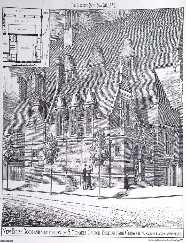 Item #633274 1884 : Parish Room and Completion of St. Michael's Church, Bedford Park, Chiswick....