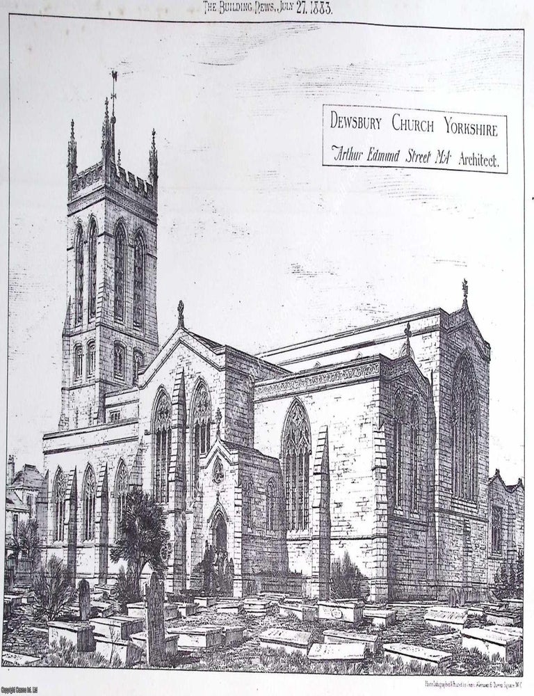 Item #633353 1883 : Dewsbury Church, Yorkshire. Arthur Edmund Street, Architect. An original page...