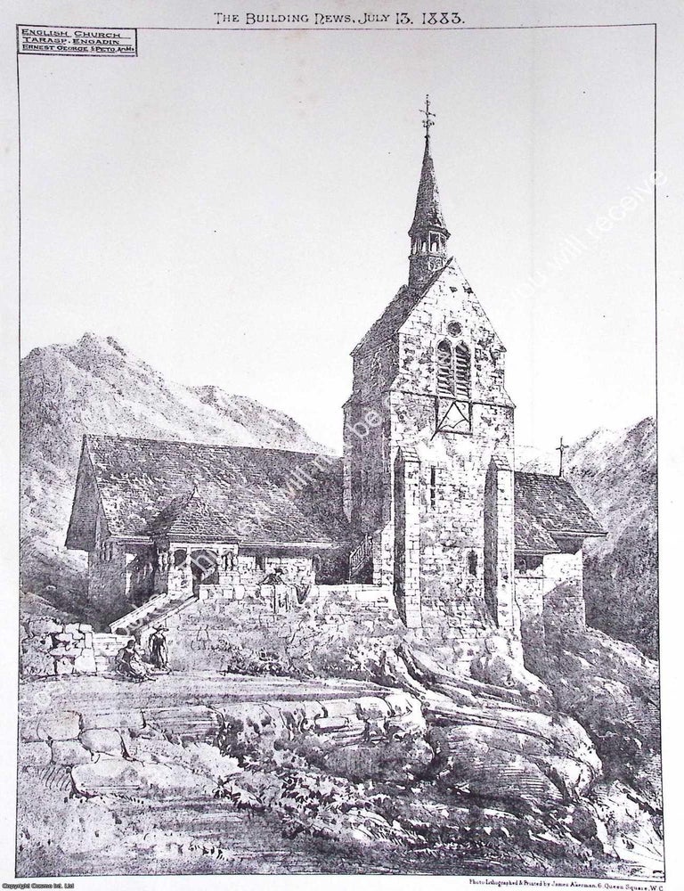 Item #633358 1883 : English Church. Messrs. Ernest George and Peto, Architects. An original page...