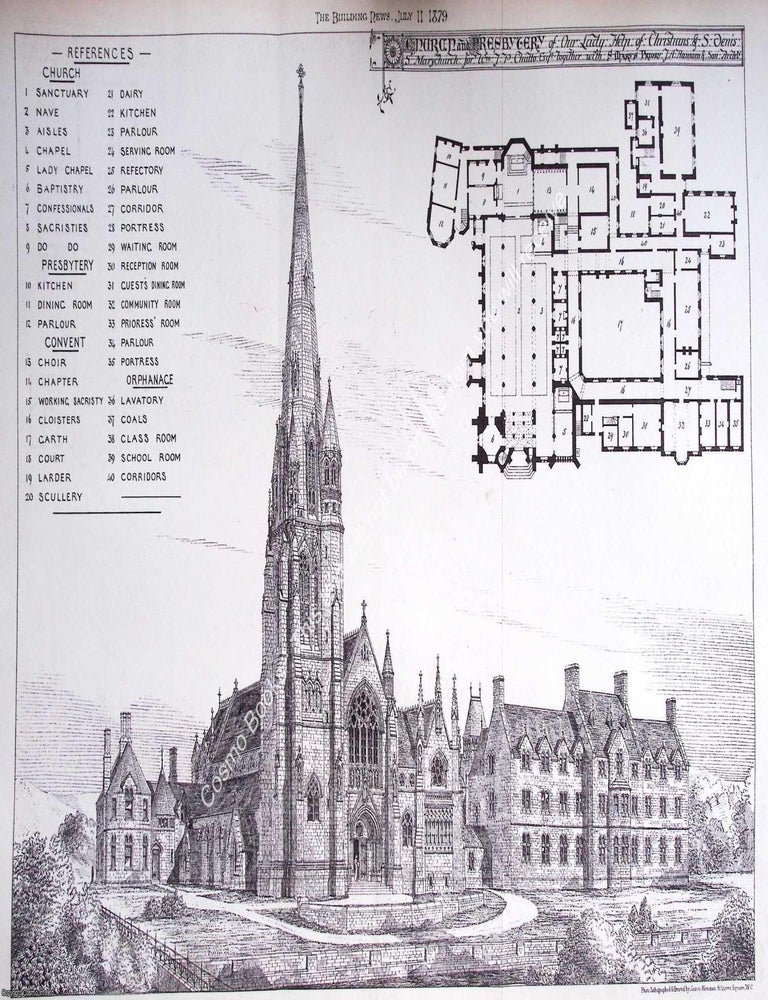 Item #633396 1879 : Church and Presbyterery of Our Lady Help of Christians and S. Denis. Messrs....