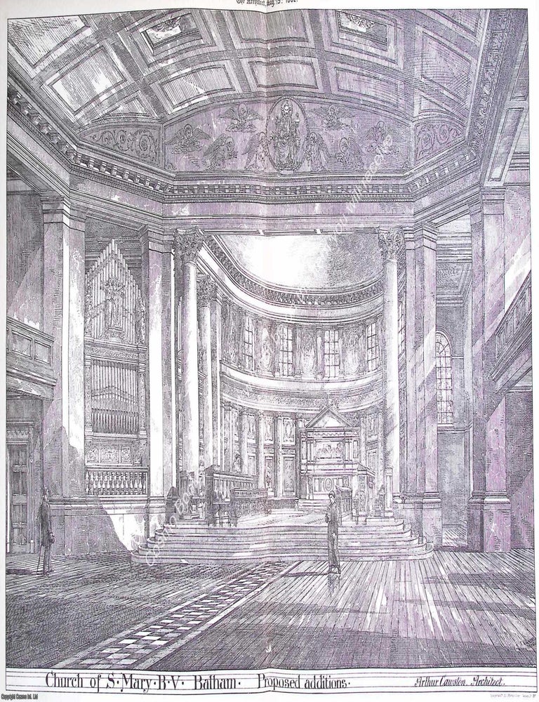 Item #633661 1882 : Church of St. Mary, Balham. Arthur Cawston, Architect. An original page from...
