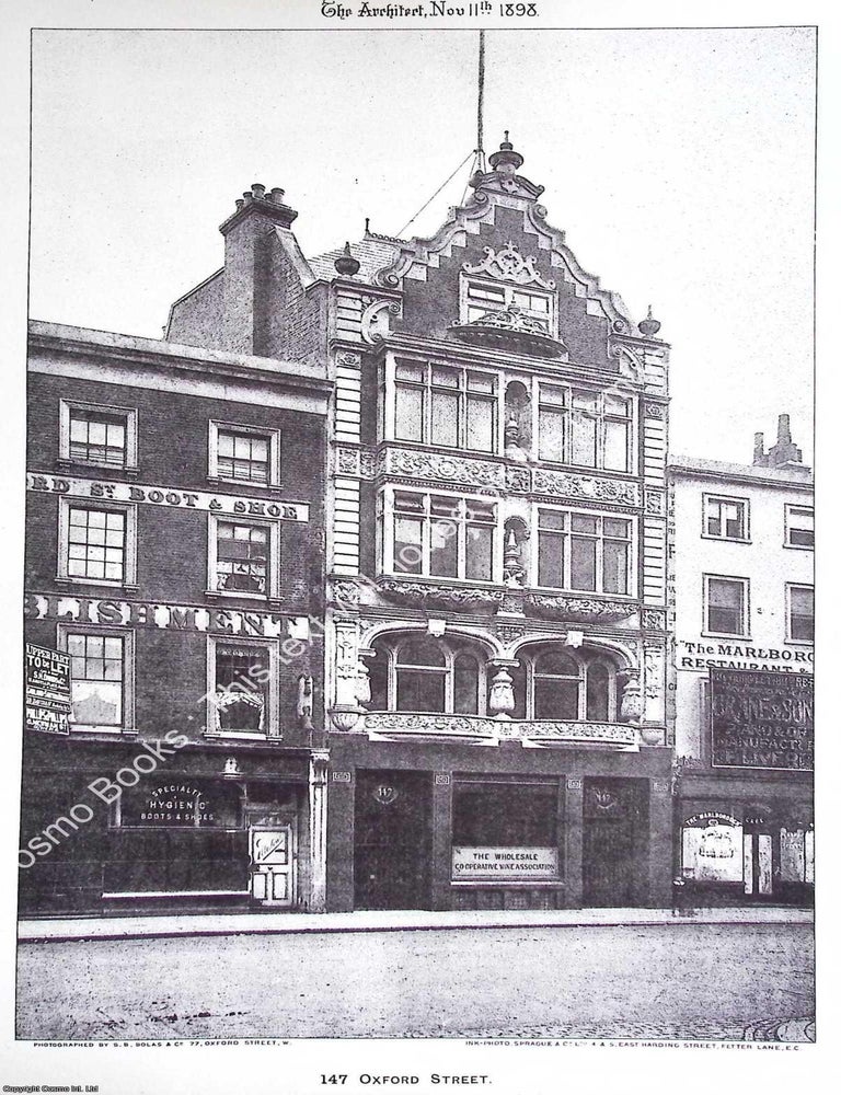 Item #633664 1898 : 147 Oxford Street. Messrs. Gordon, Lowther and Gunton, Architects. An...