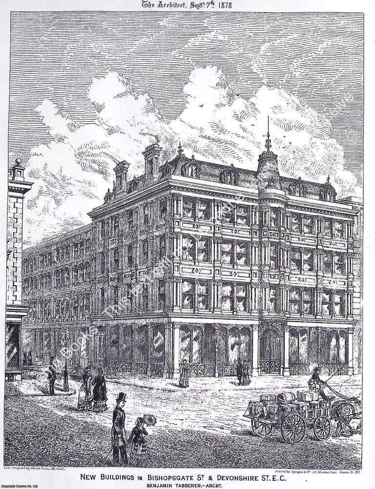 Item #633720 1878 : Buildings in Bishopsgate Street and Devonshire Street. Benjamin Tabberer,...