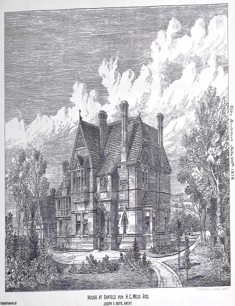 Item #633721 1878 : House at Enfield for H. C. Weld. Joseph S. Moye, Architect. An original page...