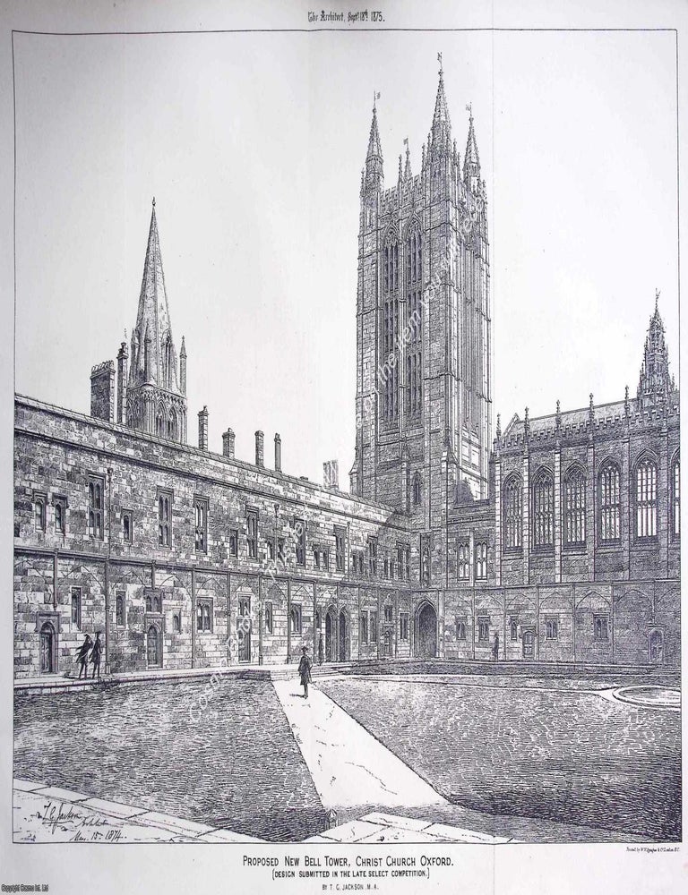 Item #633867 1875 : Bell Tower, Christ Church, Oxford. T. G. Jackson, Architect. An original page...