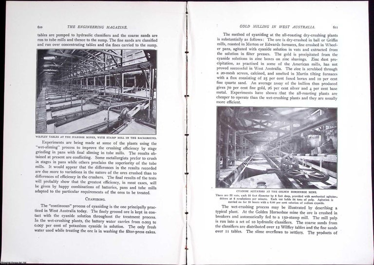 Item #633996 West Australia; Metallurgical Practice in The Gold Fields. An original article from...