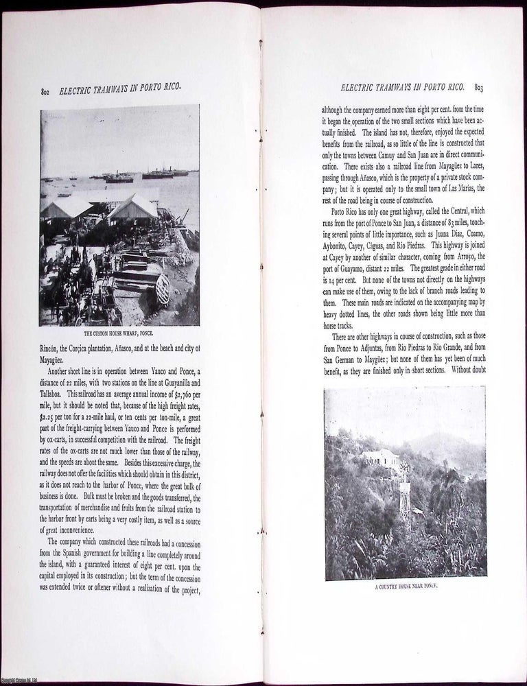Item #634009 Porto Rico Exploitation of Electric Tramways. An original article from The...